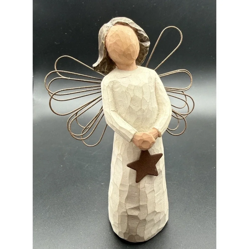 VTG Lot 3 Willow Tree Angel Figurine Demdaco Light, Happiness & Thinking Of You